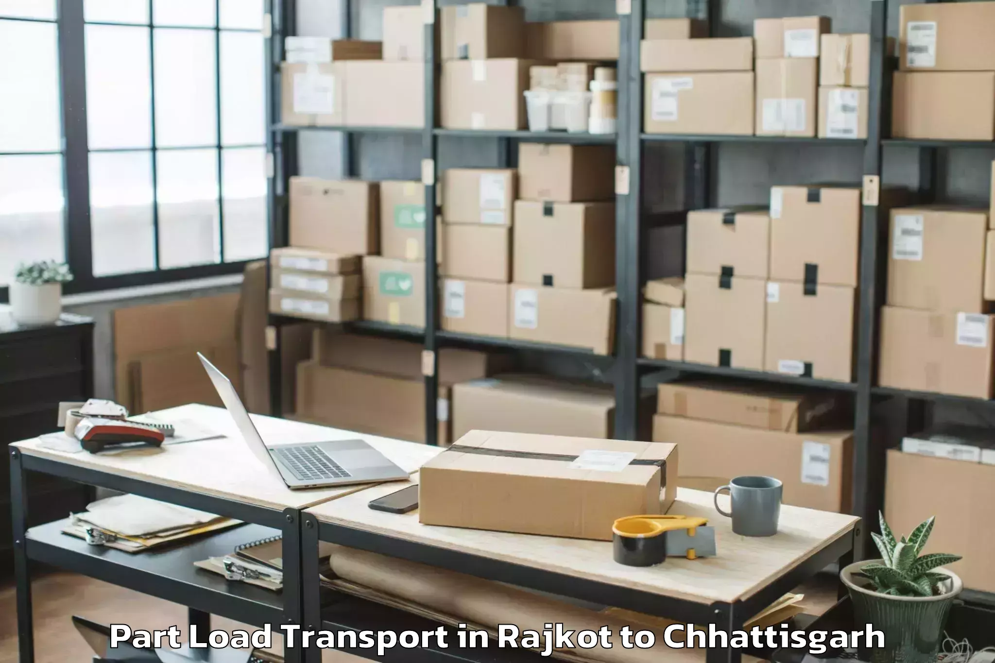 Top Rajkot to Kumhari Part Load Transport Available